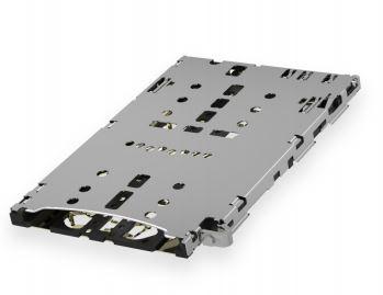 TE Connectivity-2295782-1 Connector Memory Card Conn Micro SD/Nano SIM Combo Connector SKT 20 POS 1.1mm/2.54mm Solder RA SMD 0.3A/Contact