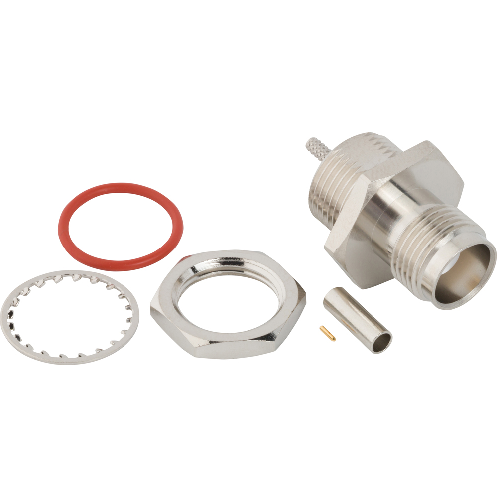 Amphenol-031-6964 Connector RF RF Connector TNC Straight Crimp Jack RG-178 Bulkhead Front Mount 50 Ohm