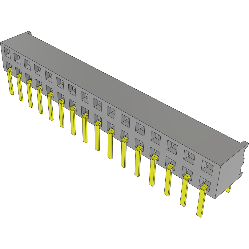 Samtec-MMS-116-01-L-DH Steckverbinderleisten und Leiterplattenbuchsen Conn Socket Strip SKT 32 POS 2mm Solder RA Side Entry Thru-Hole Tube