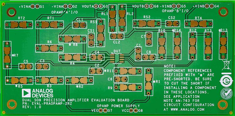 Analog Devices-EVAL-PRAOPAMP-2RZ Cartes et kits de développement de circuit intégré d'amplificateur OP Amp Evaluation Board