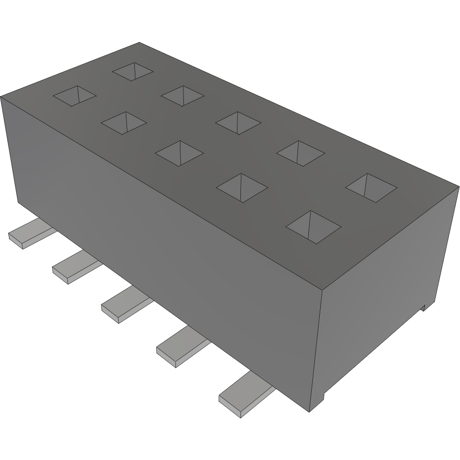 Samtec-CLP-105-02-FM-D-TR Steckverbinderleisten und Leiterplattenbuchsen Conn Socket Strip SKT 10 POS 1.27mm Solder ST Top Entry SMD TIGER CLAW™ T/R