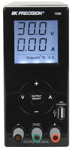 B&K Precision-1550-220V Bench Power Supplies DC Power Supply w/USB Charger Output 1-36V, 0-3A - 220VAC VER