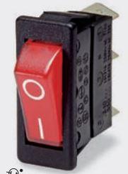 Bulgin Components PLC-C5503ALBR2602W Bascule de commutateur Switch Rocker ON OFF SPST Quick Connect Curved Rocker 16A 250VAC 745.7VA