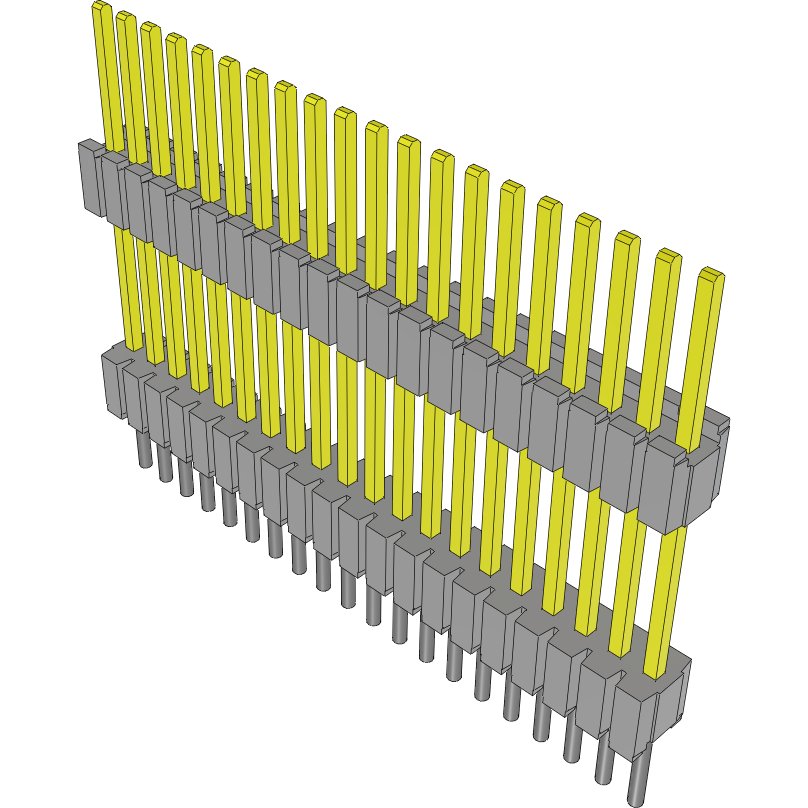 Samtec-DWM-20-59-S-S-445 Connector Headers and PCB Receptacles Conn Board Stacker HDR 20 POS 1.27mm Solder ST Thru-Hole Tube