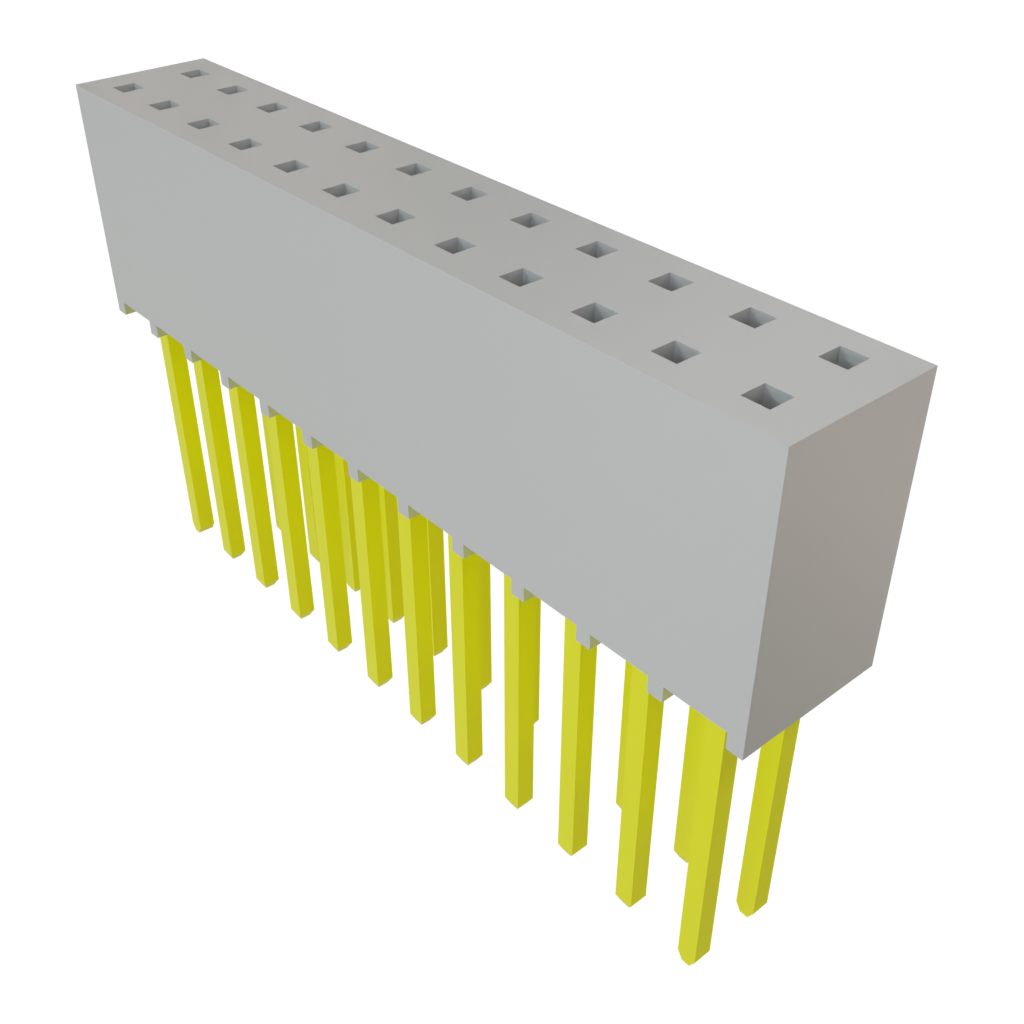 Samtec-SSQ-112-03-G-D Embases de raccordement et réceptacles PCB Conn Socket Strip SKT 24 POS 2.54mm Solder ST Top Entry Thru-Hole Bulk