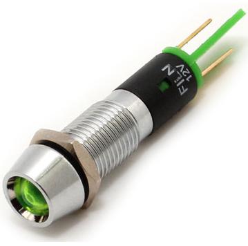 Mallory Sonalert Products-FL1M-8CJ-2-G12V Panel Mount Indicators LED Panel Mount Indicator Uni-Color Green 10000mcd 2-Pin Bulk