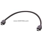 Cable Assembly Round Copper Cable 2m 26AWG IX Industrial Type A to IX Industrial Type A 10 to 10 POS M-M IDT-IDT