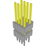 Conn Board Stacker HDR 8 POS 1.27mm Solder ST Thru-Hole Layer