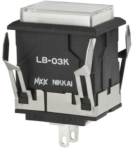 NKK Switches-LB03KW01-6F-JB Schaltindikatoren Switch Indicators 3.3VDC 20mA LED Rectangular Quick Connect/Solder Lug Panel Mount with Snap-In