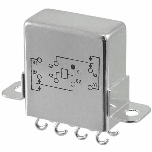 TE Connectivity-3-1617019-7 Relè elettromeccanico Electromechanical Relay 26.5VDC 540Ohm/770Ohm 2A DPDT( (34.04mm 10.16mm 22.23mm)) Flange General Purpose Relay