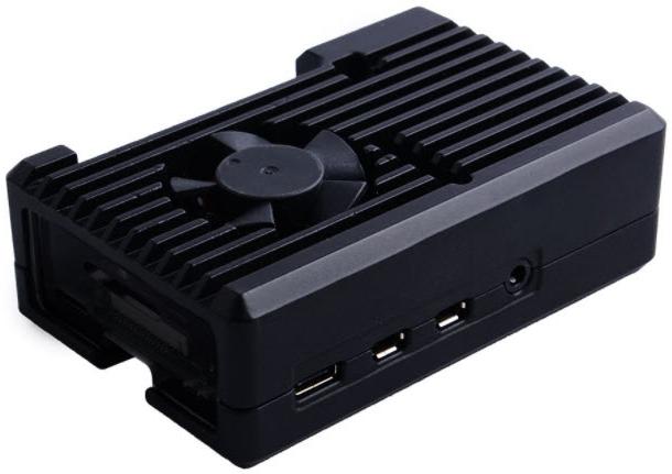 Seeed Technology Co.,Ltd-114992301 Boîtes, boîtiers et supports Aluminum Case with 3510 Fan for Raspberry Pi 4