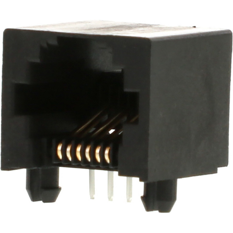 Molex-438600002 电话及电信连接器 Conn RJ-11 F 6 POS 2.04mm Solder RA Thru-Hole 6 Terminal 1 Port Cat 3 Tube