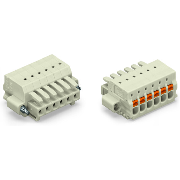 WAGO-2734-108/107-000 Blocchi terminali connettore 1-Conductor Female Plug, 100% protected against mismating, Push-button, Screw flange, 1.5 mm2, Pin spacing 3.5 mm, 8-pole