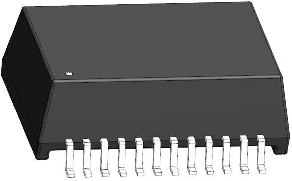 Abracon-ALAN210001-3J60JT Transformador de telecomunicaciones Telecom Transformer 1CT:1CT 1.2Ohm Prim. DCR 1Ohm Sec. DCR 24 Terminal Gull Wing SMD