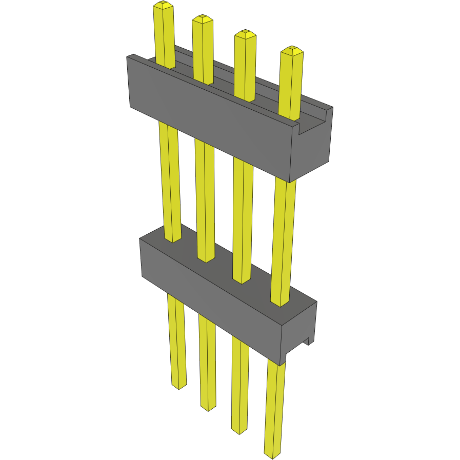 Samtec-EW-04-11-L-S-500 Steckverbinderleisten und Leiterplattenbuchsen Conn Board Stacker HDR 4 POS 2.54mm Solder ST Top Entry Thru-Hole Bulk