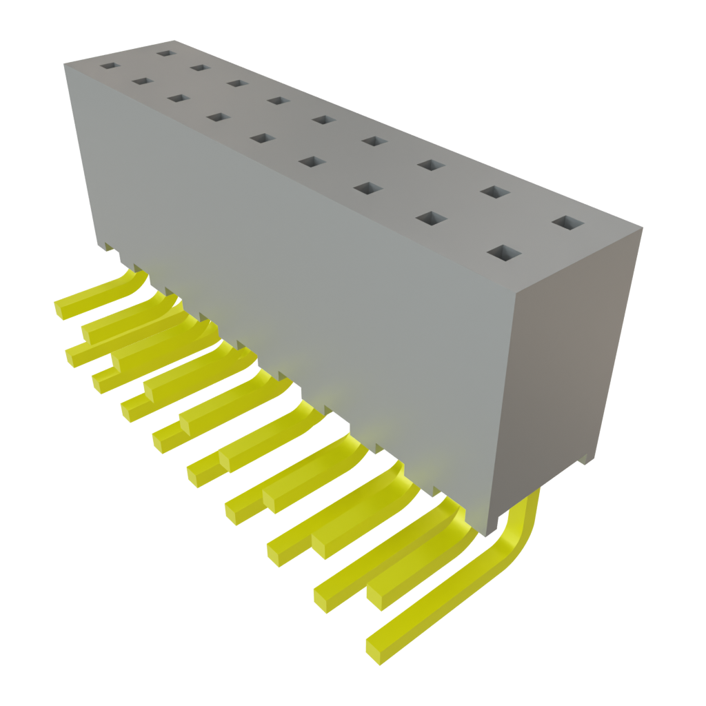 Samtec-SQT-109-01-F-D-RA Connector Headers and PCB Receptacles Conn Socket Strip SKT 18 POS 2mm Solder RA Side Entry Thru-Hole Tube