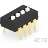 TE Connectivity-ADE04A04 Commutateur DIP Switch DIP OFF ON SPST 4 Raised Slide 0.1A 24VDC PC Pins 1000Cycles 2.54mm Thru-Hole Tube
