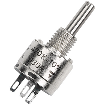 Vishay-PRV6SAABGYB25103MA Res Cermet POT 10K Ohm 20% 1.5W 1(Elec)/1(Mech)Turns 3.17mm (12.7 X 30.5mm) Solder Lug Panel Mount Bulk