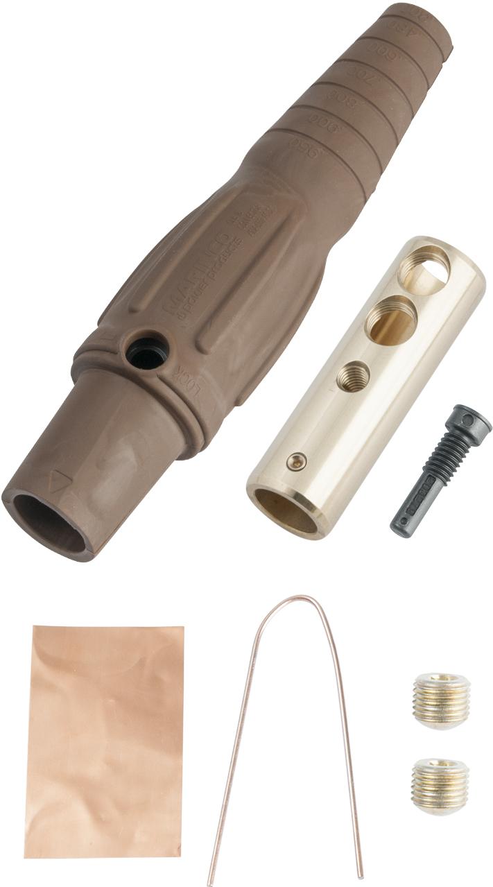 Marinco-CLS40FB-F Steckverbinder CLS Series Inline Single Pin Connector (400A / 600V) 2/0 - 4/0 AWG Female - Brown (F)