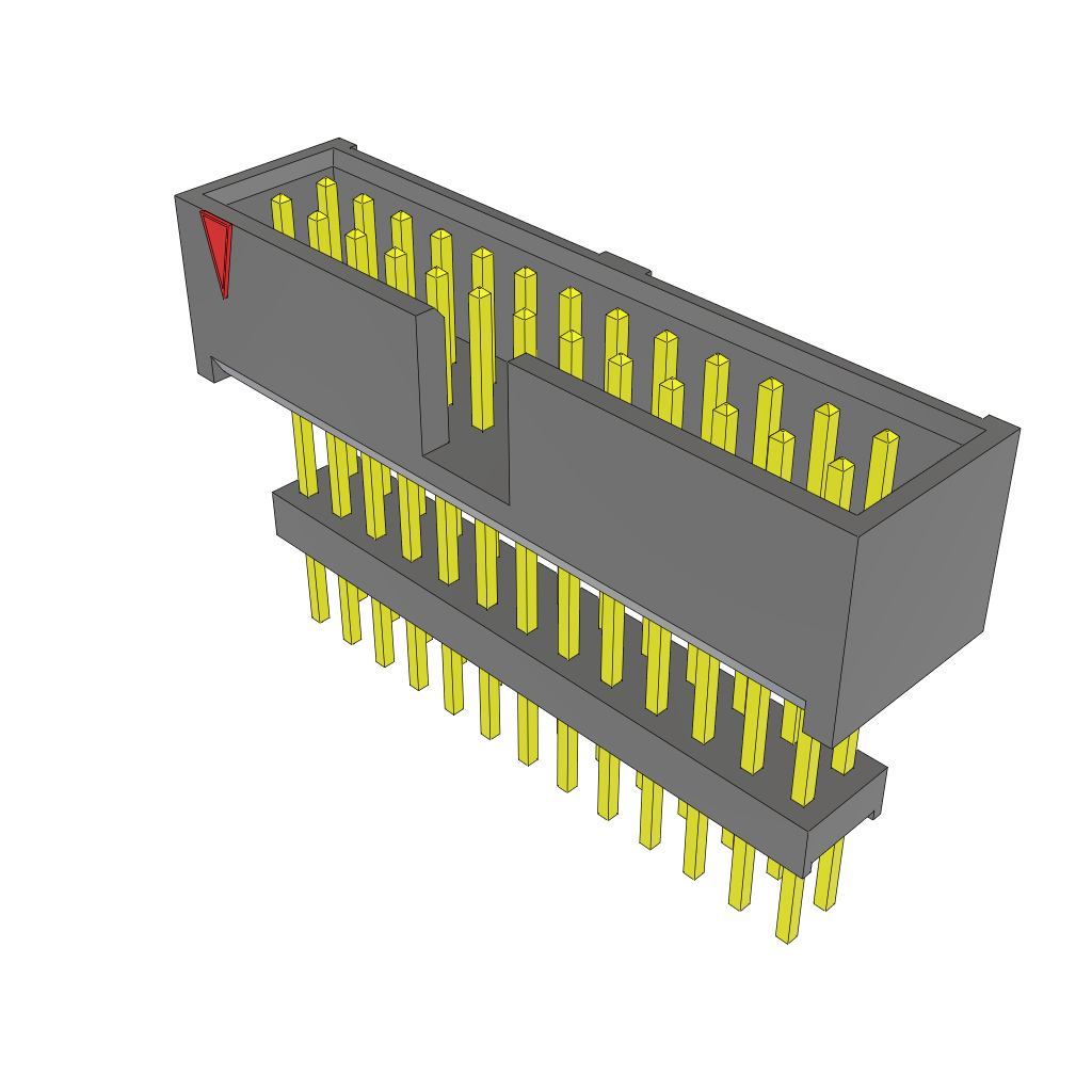 Samtec-ZSS-113-04-G-D-715 Steckverbinderleisten und Leiterplattenbuchsen Conn Elevated Shrouded Header HDR 26 POS 2.54mm Solder ST Top Entry Thru-Hole Layer