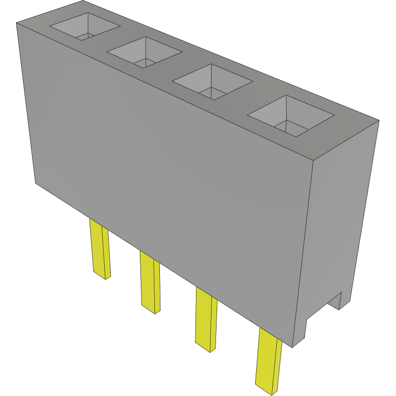 Samtec-MMS-104-01-L-SV Connector Headers and PCB Receptacles Conn Socket Strip SKT 4 POS 2mm Solder ST Top Entry Thru-Hole Layer