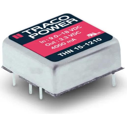 TRACO Electronic AG-THN 15-4823 Convertidor de CC a CC y módulo del regulador de conmutación Module DC-DC 48VIN 2-OUT -15V/15V 0.5A/0.5A 15W 6-Pin