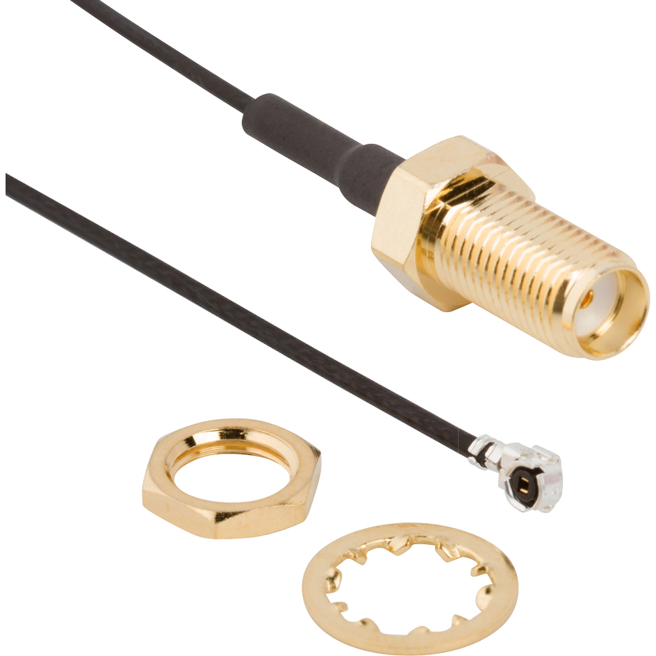 Amphenol RF-336313-12-0100 Kabelbaugruppen Koaxial SMA Str BHD Jack to AMC R/A Plug Using 1.13 MM Cable Various Length