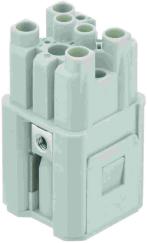 HARTING-09120123106 Einzeladersteckverbinder, Gehäuse Conn Housing F 4Power/4Signal POS Crimp ST Cable Mount Pebble Gray Han® Q