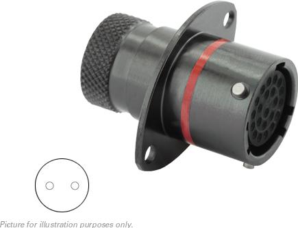 SOURIAU-8STA01002SN 圆形连接器 Conn Circular SKT 2 POS Crimp/Solder ST Flange Mount 2 Terminal 1 Port