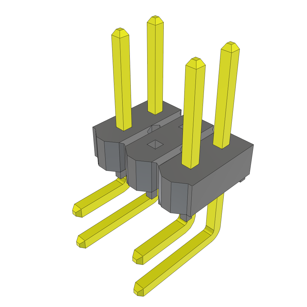 Samtec-TSW-202-08-F-D-RA Embases de raccordement et réceptacles PCB Conn Unshrouded Header HDR 4 POS 5.08mm Solder RA Side Entry Thru-Hole Bulk