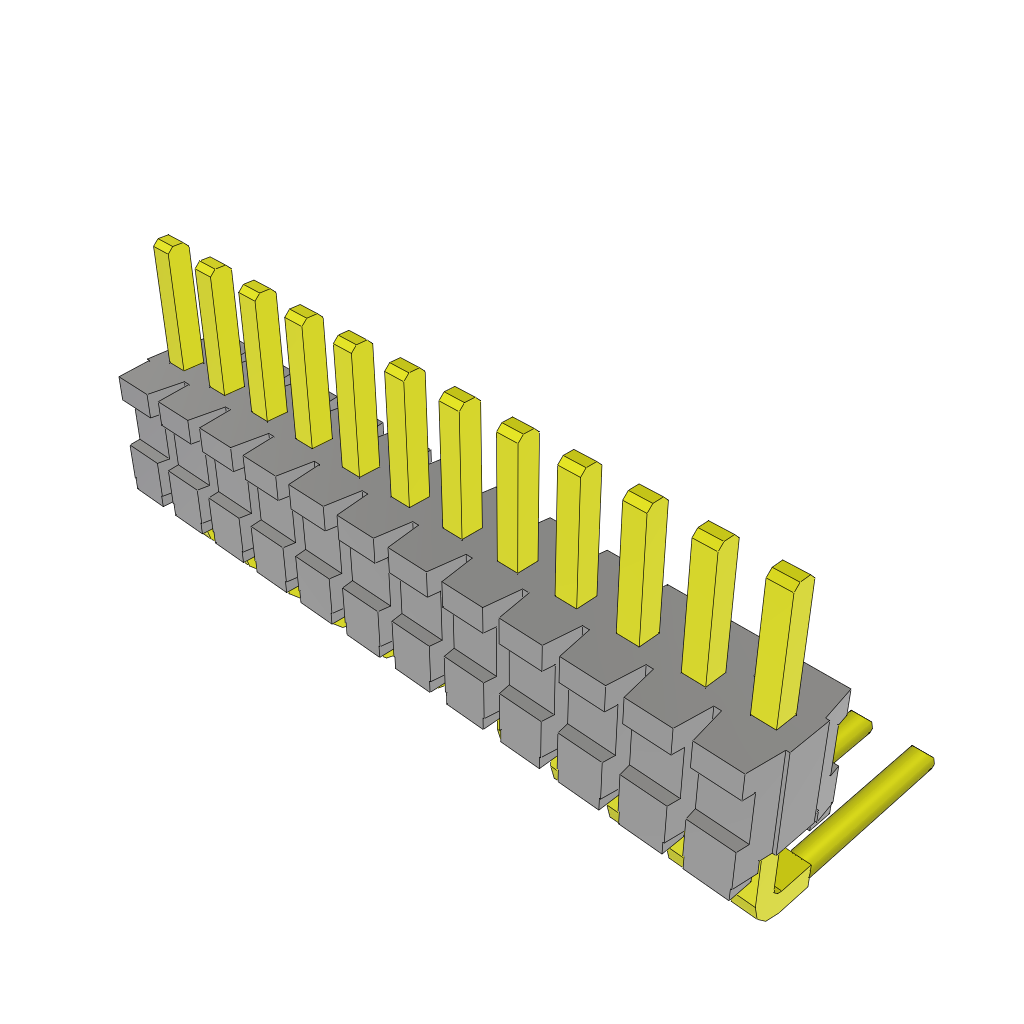 Samtec-TMS-112-02-G-S-RA Steckverbinderleisten und Leiterplattenbuchsen Conn Unshrouded Header HDR 12 POS 1.27mm Solder RA Side Entry Thru-Hole Tube