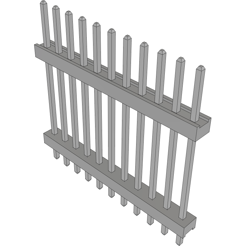 Samtec-TW-11-08-T-S-535-100 Connector Headers and PCB Receptacles Conn Board Stacker HDR 11 POS 2mm Solder ST Top Entry Thru-Hole Bulk