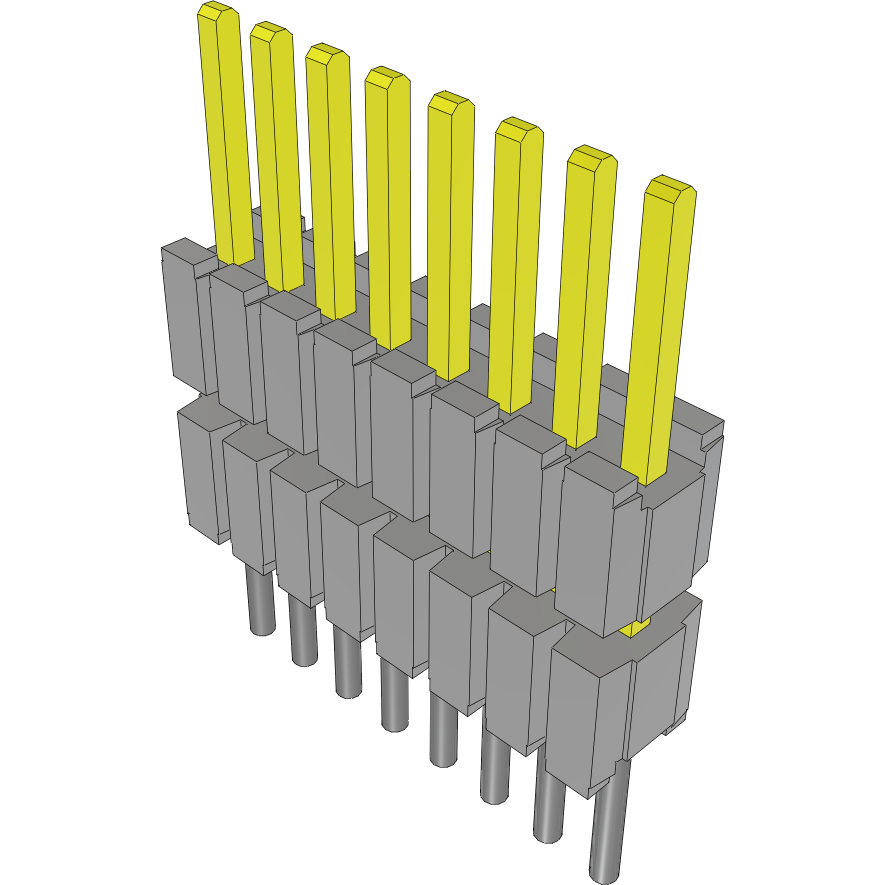 Samtec-DWM-08-53-S-S-230 Connector Headers and PCB Receptacles Conn Board Stacker HDR 8 POS 1.27mm Solder ST Thru-Hole Tube