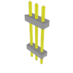 Conn Board Stacker HDR 3 POS 2mm Solder ST Top Entry Thru-Hole Bulk
