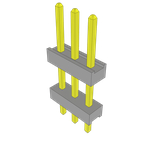 Conn Board Stacker HDR 3 POS 2mm Solder ST Top Entry Thru-Hole Bulk
