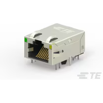 TE Connectivity-1-2301994-1 Steckverbinder, Telefon und Telekommunikation Conn RJ-45 RCP 8 POS 1.27mm Solder RA Thru-Hole 8 Terminal 1 Port Cat 5e T/R
