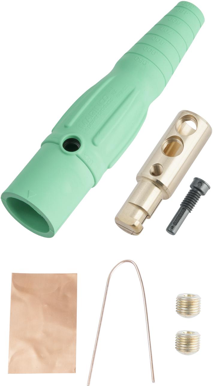 Marinco-CLS40MB-E Steckverbinder CLS Series Inline Single Pin Connector(400A / 600V) 2/0 - 4/0 AWG Male - Green (E)