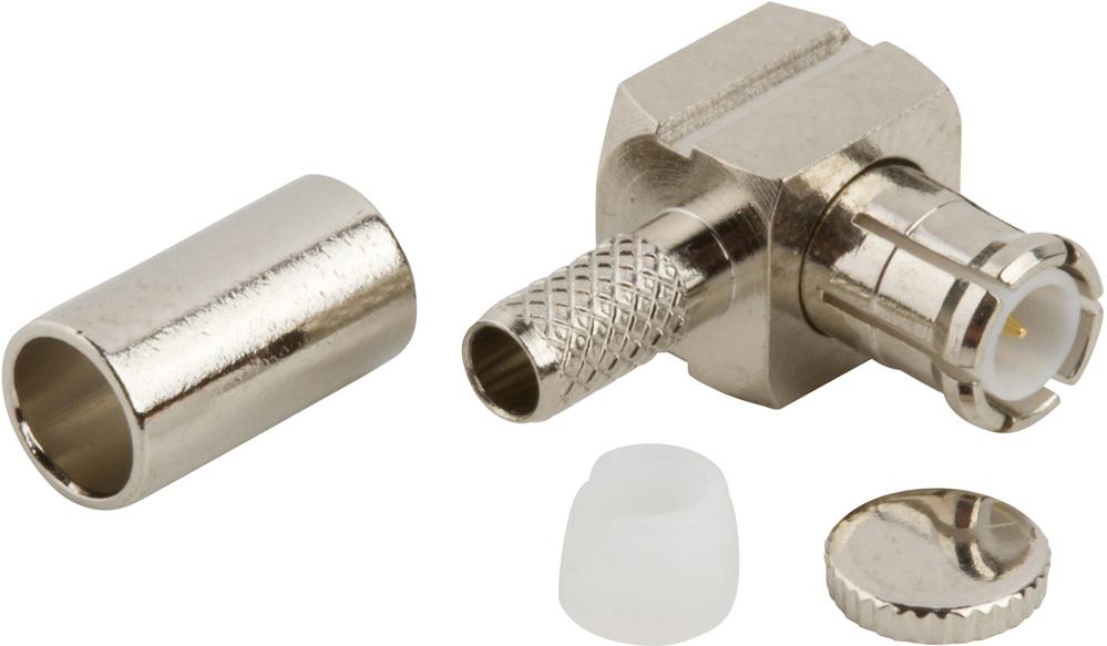 Amphenol RF-919-104P-51A1X Connector RF Conn MCX 0Hz to 6GHz 50Ohm Solder RA Cable Mount PL Gold