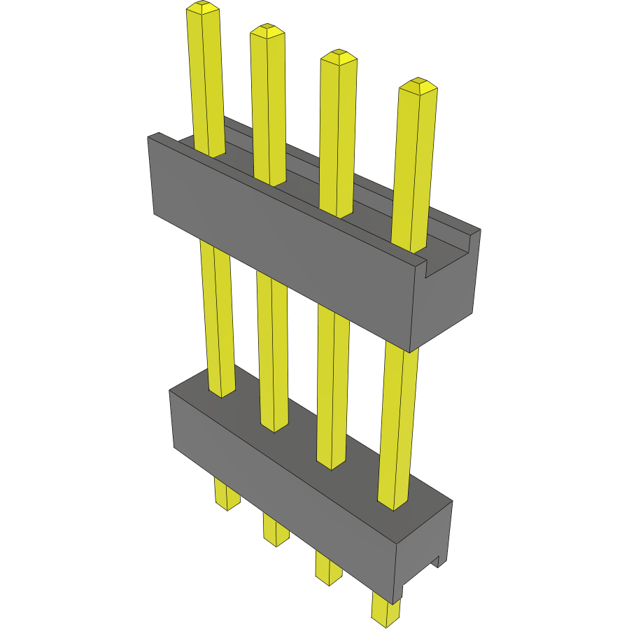 Samtec-DW-04-09-T-S-465 Steckverbinderleisten und Leiterplattenbuchsen Conn Board Stacker HDR 4 POS 2.54mm Solder ST Top Entry Thru-Hole Bulk