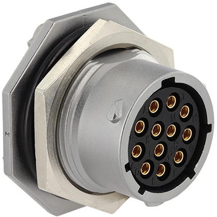 Eaton-UT0X714E12SX Steckverbinder, rund Conn Circular SKT 12 POS Solder Cup ST Jam Nut 12 Terminal 1 Port