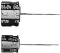 Nichicon-URY2D470MHD 铝电容器 Cap Aluminum Lytic 47uF 200V 20% (18 X 12.5mm) Radial 7.5mm 0.23A 2000h 105°C Bulk