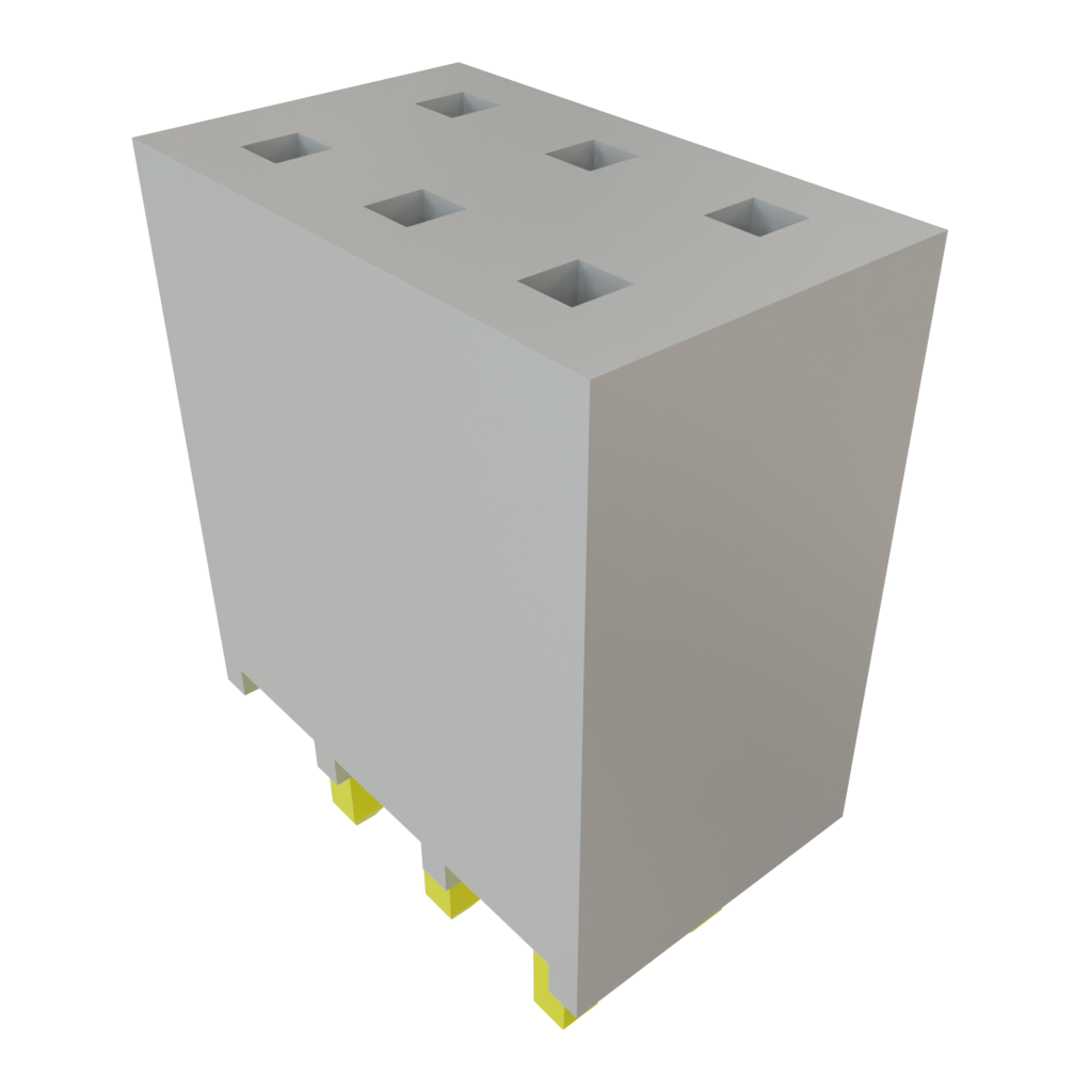 Samtec-SSQ-103-01-F-D Steckverbinderleisten und Leiterplattenbuchsen Conn Socket Strip SKT 6 POS 2.54mm Solder ST Top Entry Thru-Hole Bulk