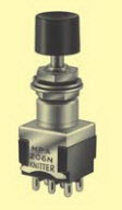 knitter-switch-MPA206N Interruttore a pressione Switch Push Button ON ON DPDT Round Button 6A 250VAC 30VDC Alternate Panel Mount Solder Lug