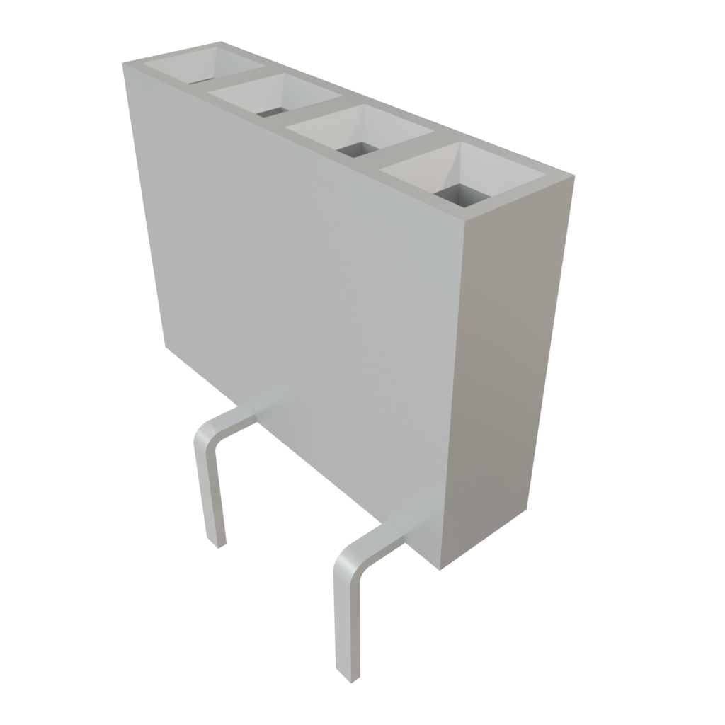 Samtec-TSW-104-14-L-S Cabezales del conector y receptáculos PCB Conn Unshrouded Header HDR 4 POS 2.54mm Solder ST Top Entry Thru-Hole Bulk