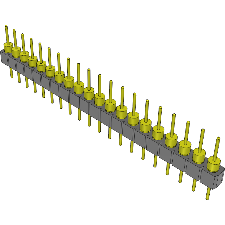 Samtec-TS-120-G-AA Embases de raccordement et réceptacles PCB Conn Unshrouded Header HDR 20 POS 2.54mm Solder ST Top Entry Thru-Hole Tube