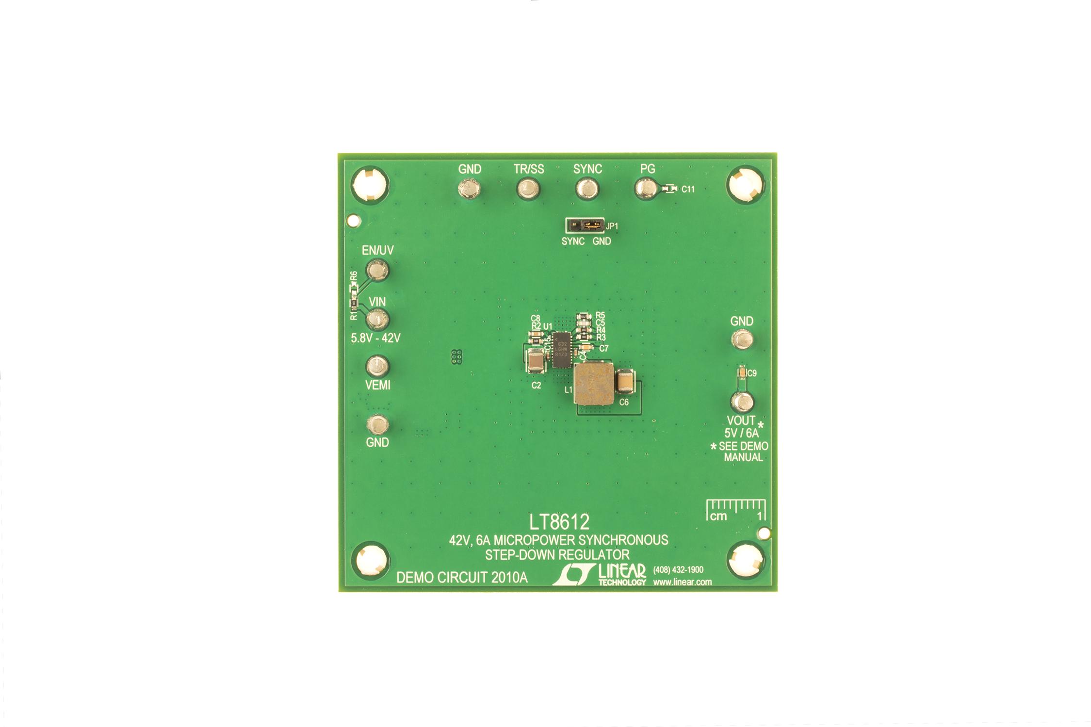 Analog Devices-DC2010A Energiemanagement, Entwicklungsplatinen und -kits LT8612 Demo Circuit, 5.8V ≤ VIN ≤ 42V, VOUT = 5V @ 6A