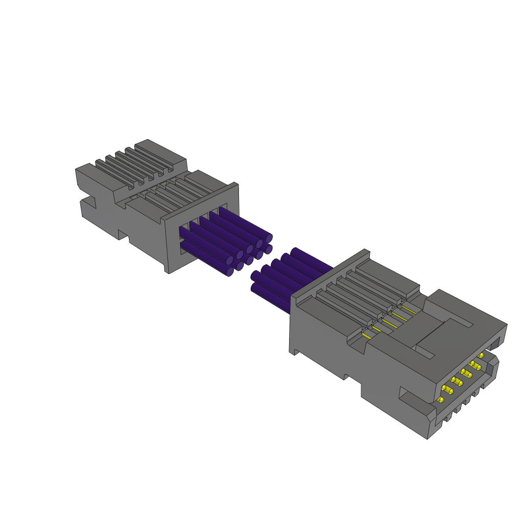 Samtec-TFSD-05-28-G-03.25-DL-NUX Andere Kabelbaugruppen Cable Assembly Discrete Wire 0.082m 28AWG Terminal Strip to Terminal Strip 10 to 10 POS M-M Crimp-Crimp TIGER EYE™ Layer