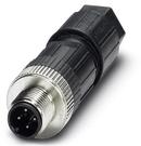 PHOENIX CONTACT-1513716 Sensor Accessories Connector, 4-position, Plug straight M12, A-coded, Spring-cage connection, knurl material Zinc die-cast, nickel-plated, external cable diameter 4 mm . 8 mm