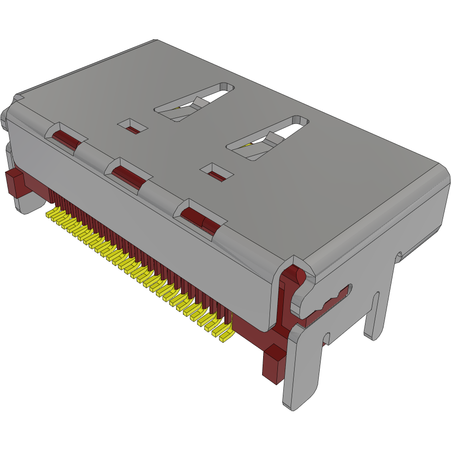 Samtec-HDMR-29-01-S-SM Steckverbinder für Audio und Video Conn HDMI RCP 29 POS 0.5mm Solder RA SMD 29 Terminal 1 Port Tray