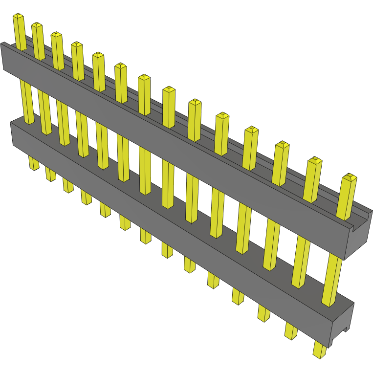 Samtec-DW-14-15-F-S-413 Connector Headers and PCB Receptacles Conn Board Stacker HDR 14 POS 2.54mm Solder ST Top Entry Thru-Hole Bulk